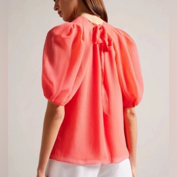 Ted Baker “Natelie” boxy top with puff sleeves - Size 4 - Picture 2 of 3